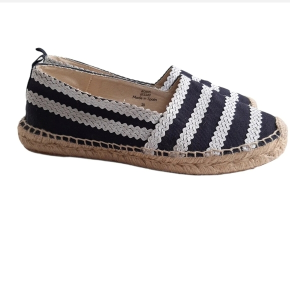 BODEN Violette Canvas Espadrilles UK Size 5 EU 38 Navy And Ivory Worn Once - Picture 4 of 10